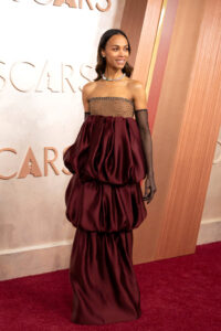 Oscars 2025: EMILIA PÉREZ Star Zoe Saldaña in Saint Laurent - Tom + Lorenzo