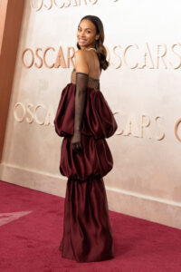 Oscars 2025: EMILIA PÉREZ Star Zoe Saldaña in Saint Laurent - Tom + Lorenzo