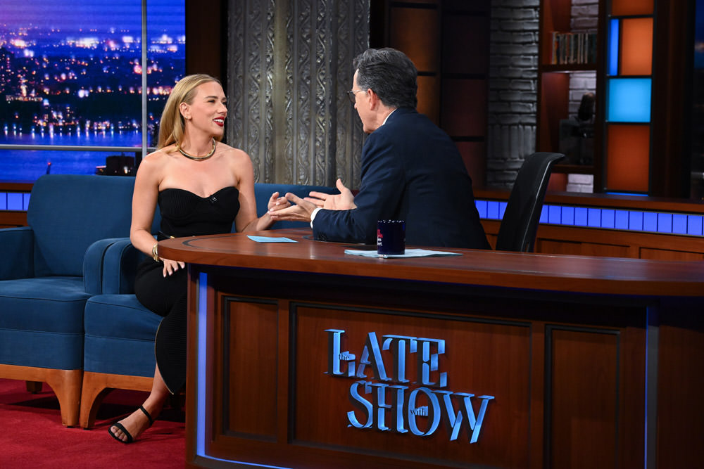 Scarlett-Johansson-ELEANOR-THE-GREAT-THE-LATE-SHOW-WITH-STEPHEN-COLBERT-TV-Fashion-Balmain-Tom-Lorenzo-Site  (6) - Tom + Lorenzo