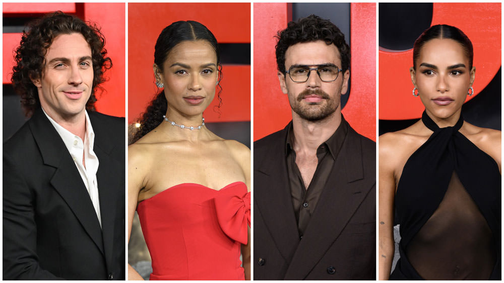 Aaron Taylor-Johnson, Gugu Mbatha-Raw, Theo James, and Saffron Hocking at the FUZE London Photo Call and Premiere