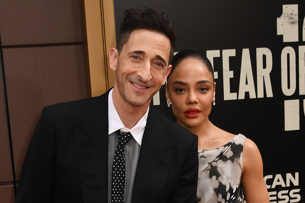 Adrien Brody and Tessa Thompson at the Broadway Opening Night of THE FEAR OF 13