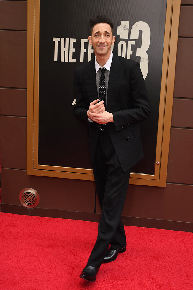 Adrien Brody and Tessa Thompson at the Broadway Opening Night of THE FEAR OF 13