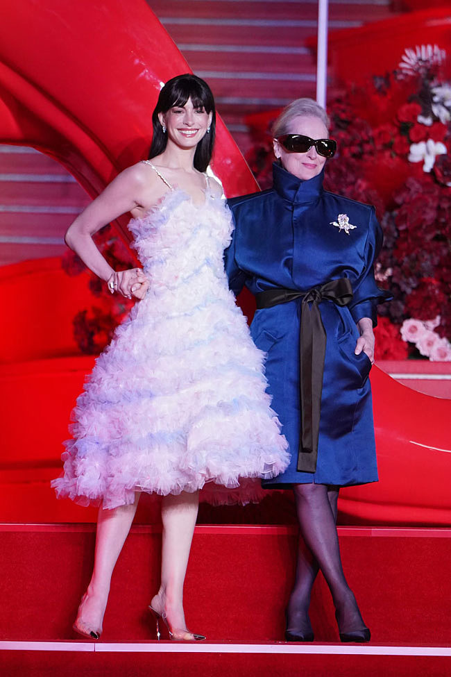 Anne Hathaway and Meryl Streep at THE DEVIL WEARS PRADA 2 Shanghai Premiere