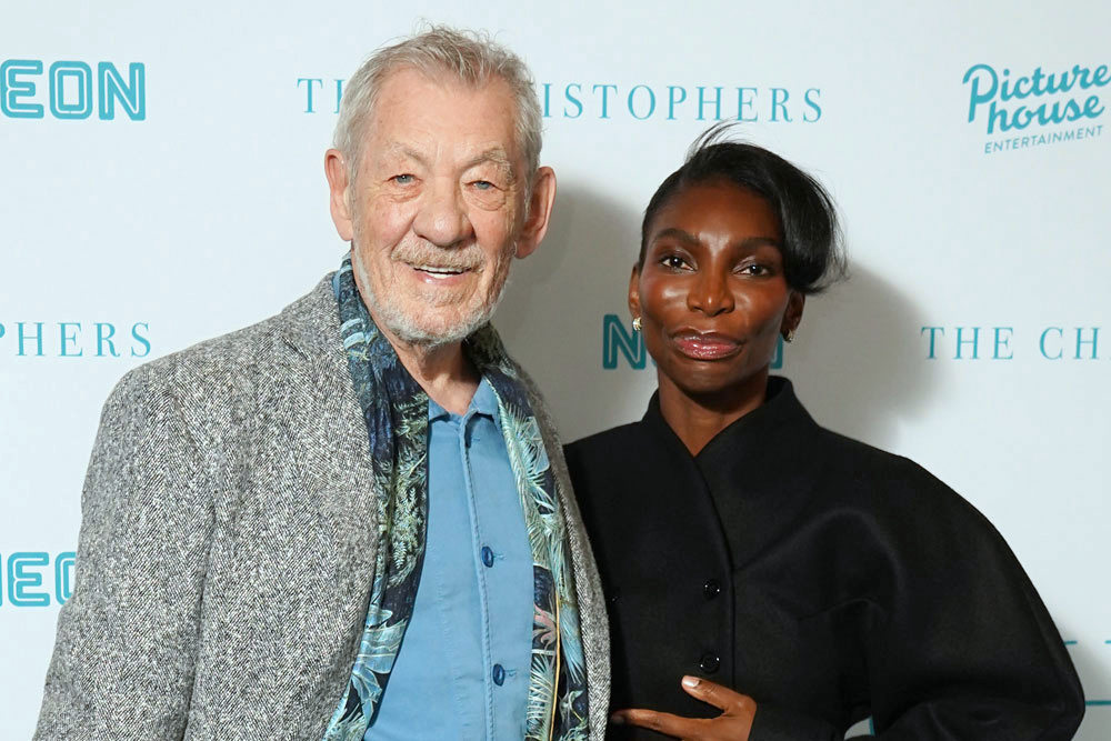 Ian McKellen and Michaela Coel at THE CHRISTOPHERS London Premiere