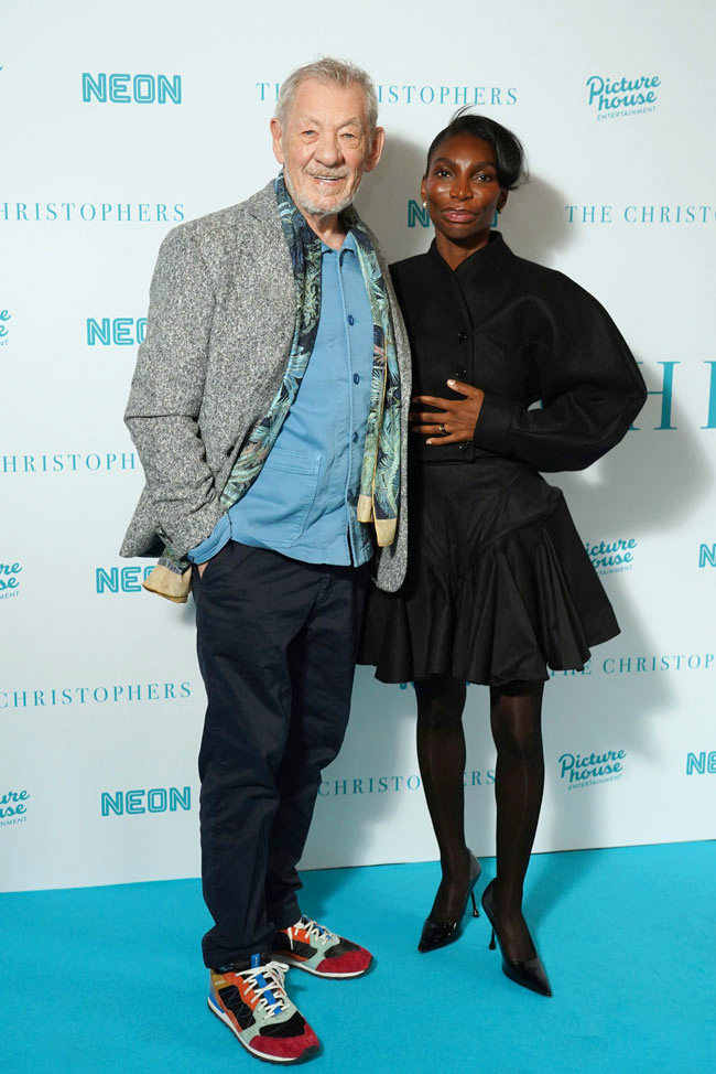 Ian McKellen and Michaela Coel at THE CHRISTOPHERS London Premiere