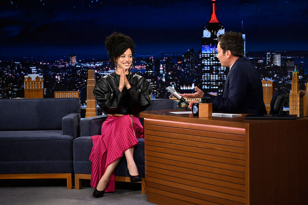 Chase Infiniti Promotes THE TESTAMENTS in Alaïa on THE TONIGHT SHOW STARRING JIMMY FALLON